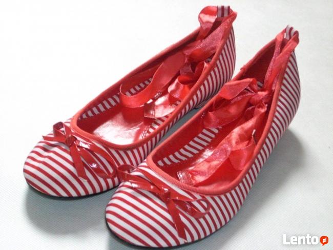 BALERINKI buty w Paski NOWE 36,5 37