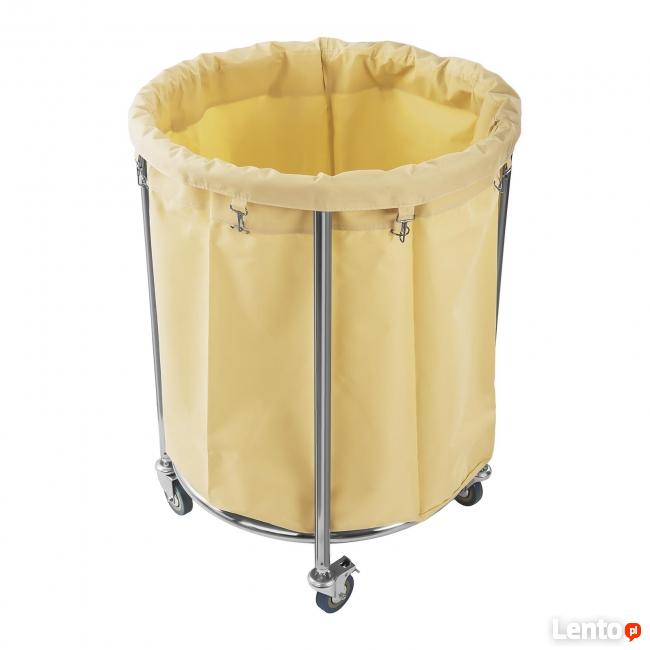 Wózek na pranie 230 litrów cylindryczny kółka hamulce