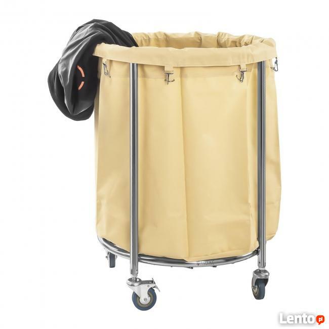 Wózek na pranie 230 litrów cylindryczny kółka hamulce