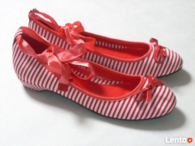 BALERINKI buty w Paski NOWE 36,5 37