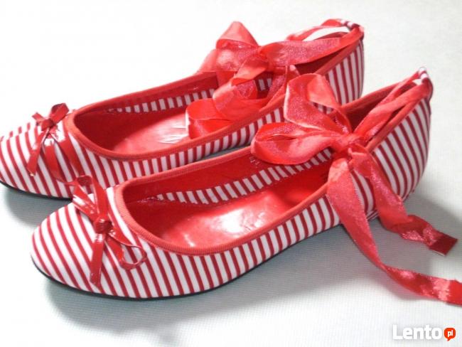BALERINKI buty w Paski NOWE 36,5 37