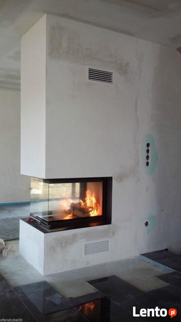 kominek nowoczesny narożny warszawa zabudowa kominka łowicz