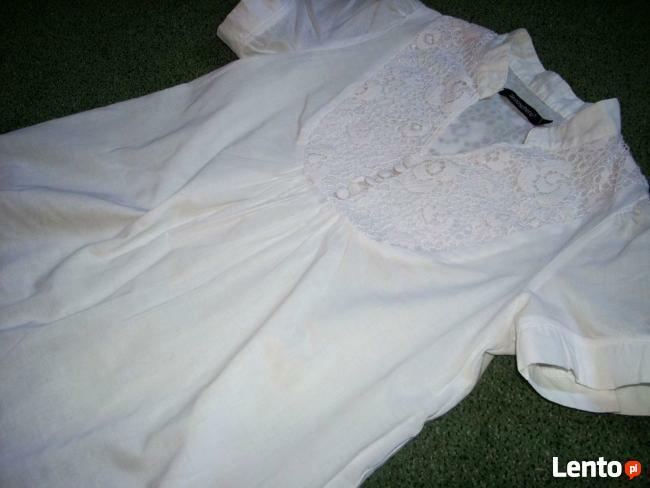 Atmosphere Biała Koszula Koronka HAFTY 34 36 XS S