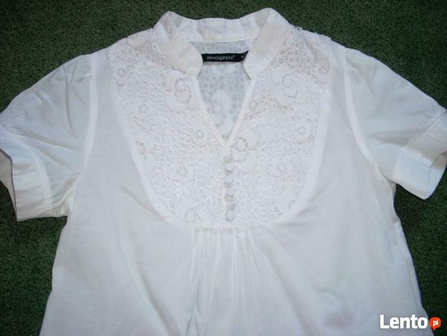 Atmosphere Biała Koszula Koronka HAFTY 34 36 XS S