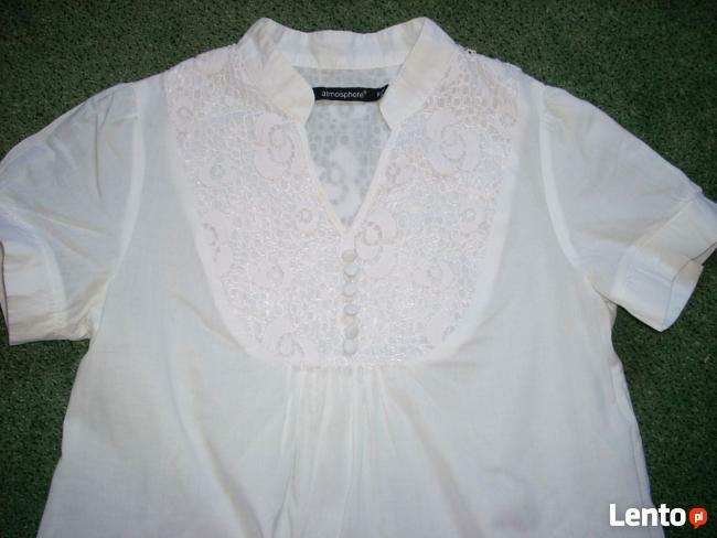 Atmosphere Biała Koszula Koronka HAFTY 34 36 XS S