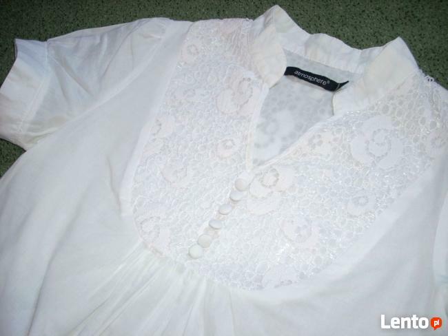 Atmosphere Biała Koszula Koronka HAFTY 34 36 XS S