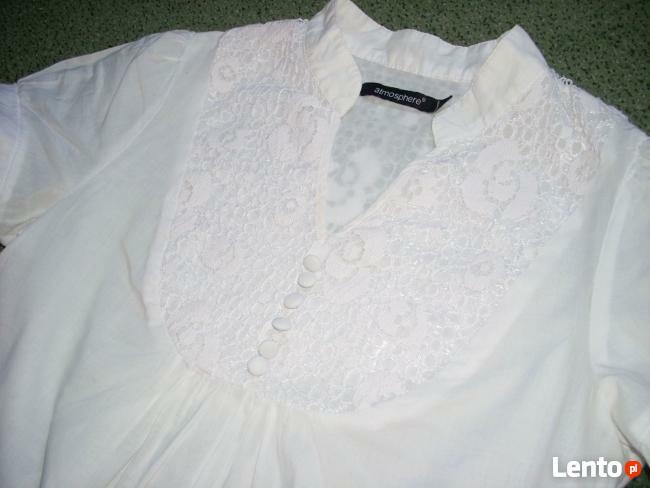 Atmosphere Biała Koszula Koronka HAFTY 34 36 XS S