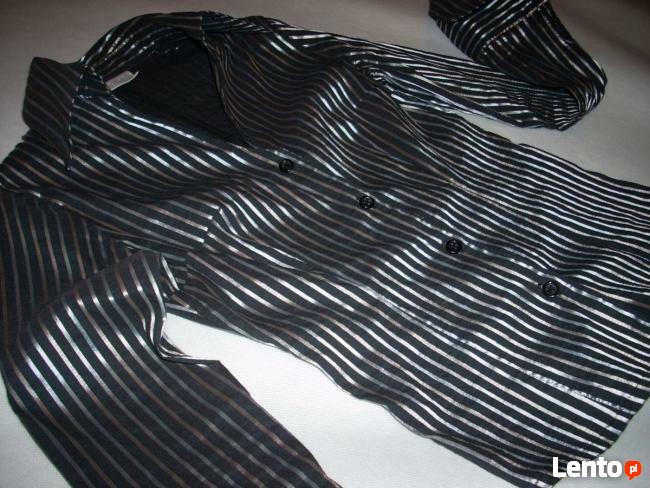 La&B&La elegancka Koszula Błyszczące Paski 34 36 Xs S