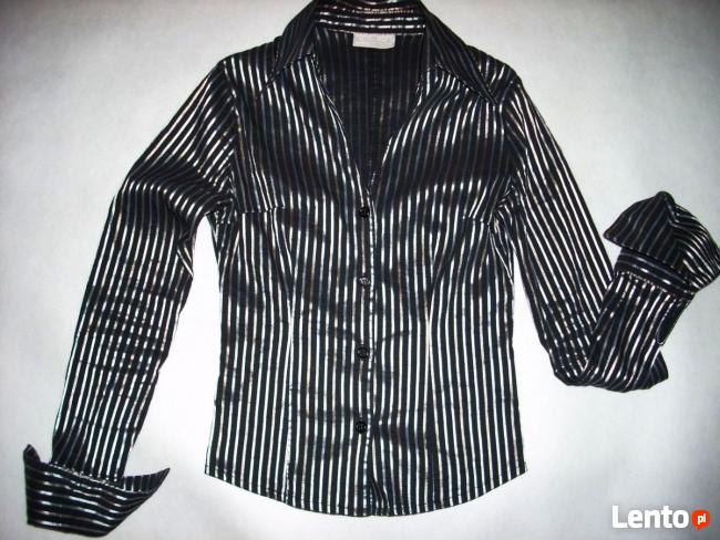 La&B&La elegancka Koszula Błyszczące Paski 34 36 Xs S