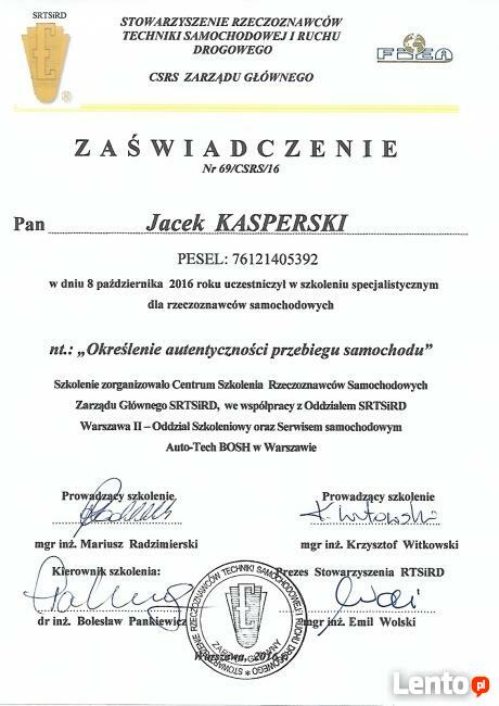 Certyfikowany Rzeczoznawca Samochodowy Legnica Głogów Lubin