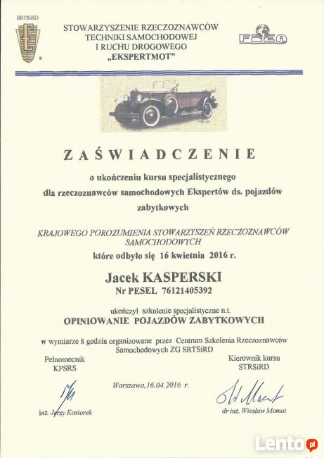 Certyfikowany Rzeczoznawca Samochodowy Legnica Głogów Lubin