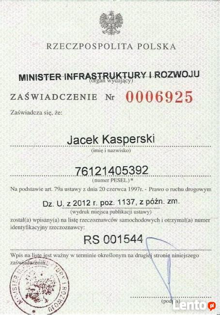 Certyfikowany Rzeczoznawca Samochodowy Legnica Głogów Lubin