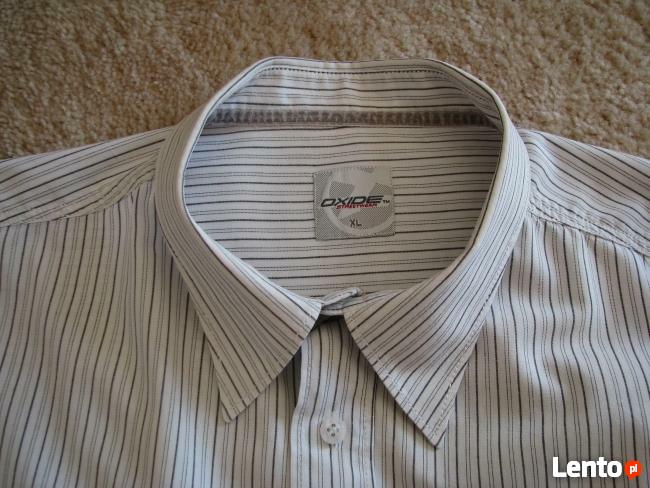 Koszula z długim rękawem biała w grafitowe paseczki Oxide XL