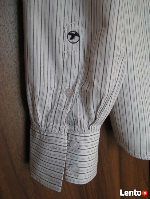 Koszula z długim rękawem biała w grafitowe paseczki Oxide XL