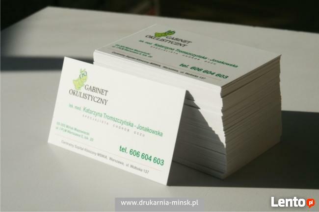 Reklama drukarnia mińsk mazowiecki wizytówki