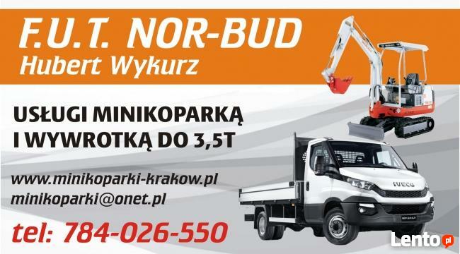 Minikoparka usługi minikoparką wywrotka Skawina Kraków