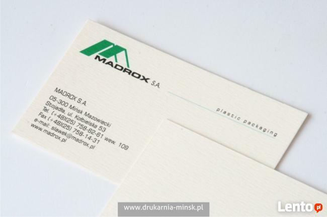 Reklama drukarnia mińsk mazowiecki wizytówki