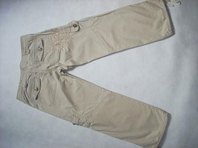 B&K spodnie 4/5 Bojówki Haft J NOWE 34 36