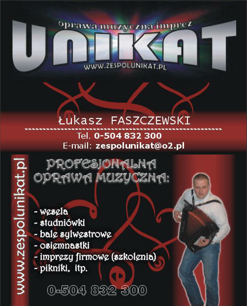 -UNIKAT-D.J.-WODZIREJ śpiewający na Wesele z wyjazdem z akor
