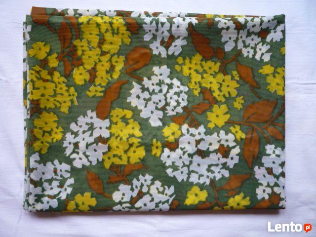 Materiał 307cm x 113cm kupon kwiatki kolorowe lejący