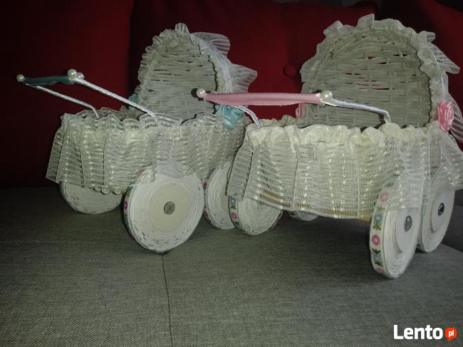wózeczek z papierowej wikliny