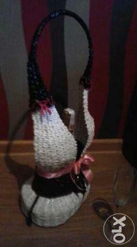 Gorset ,kosz z kwiatami -papierowa wiklina