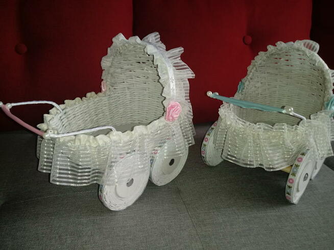 wózeczek z papierowej wikliny