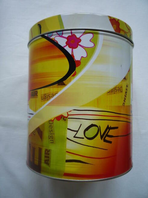 Nowa Duża puszka metalowa Design LOVE Unikat