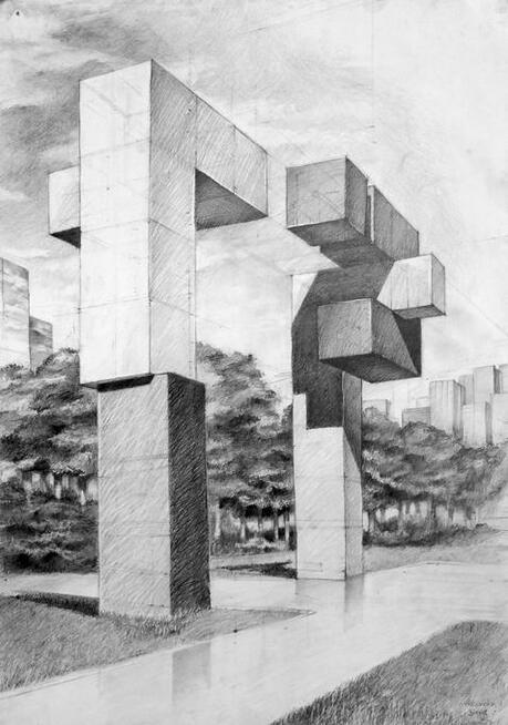 nauka architektonicznego rysunku odręcznego