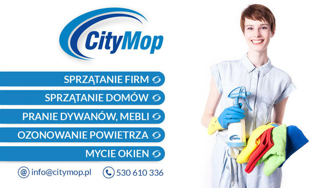 Sprzątanie firm, domów, mycie okien, pranie dywanów CityMop