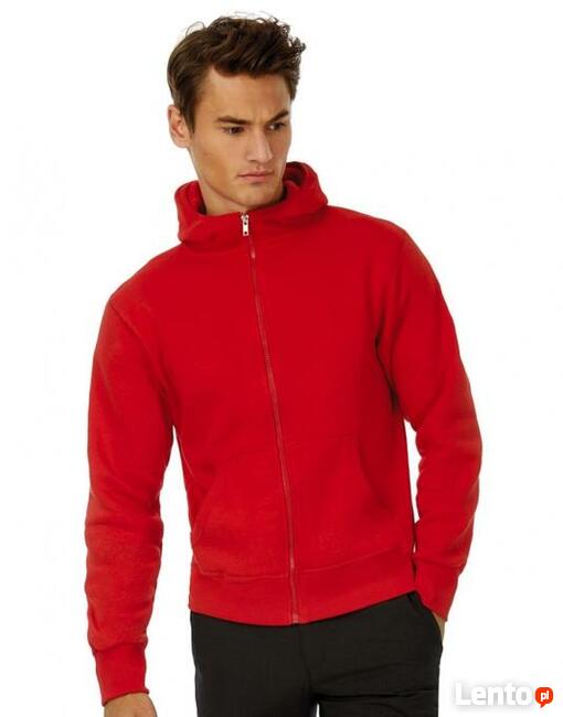 Bluza z kapturem zapinana na zamek czerwona 3XL B&C