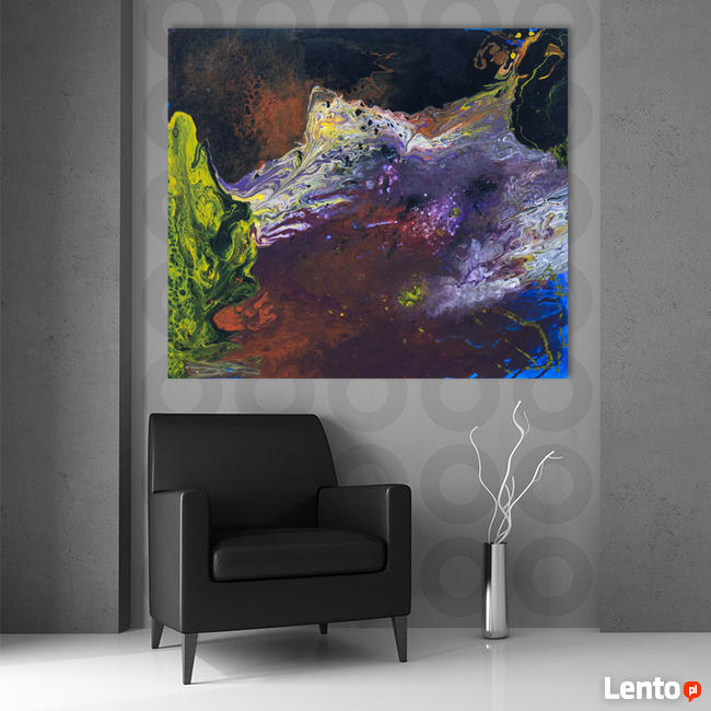 Akryl na płótnie "OBCE KRAJOBRAZY" obraz 100x90cm