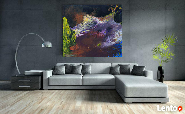 Akryl na płótnie "OBCE KRAJOBRAZY" obraz 100x90cm