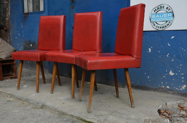 Krzesła PRL 3 szt. Krzesło patyczak, Fotele PRL, Meble PRL