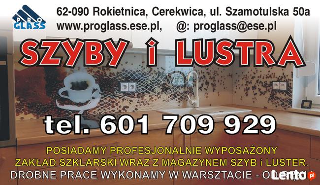 Szklarz lustra, kabiny prysznicowe szklane balustrady Poznan