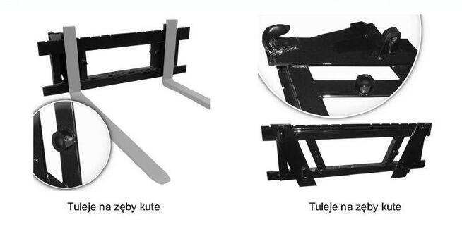 Karetka z widłami 1200x80x40mm klasa 2A mocowanie EURO