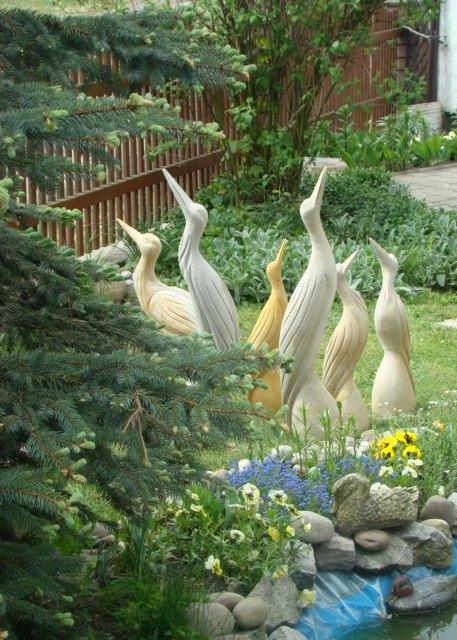 Zurawie z piaskowca , kamień naturalny, ręczna praca