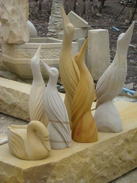 Zurawie z piaskowca , kamień naturalny, ręczna praca