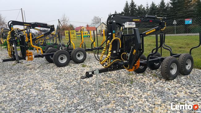 Przyczepa Leśna do drewna Country 3t Żuraw Dźwig 4.3 CHWYTAK