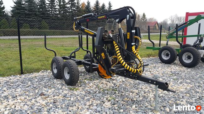 Przyczepa Leśna do drewna Country 3t Żuraw Dźwig 4.3 CHWYTAK