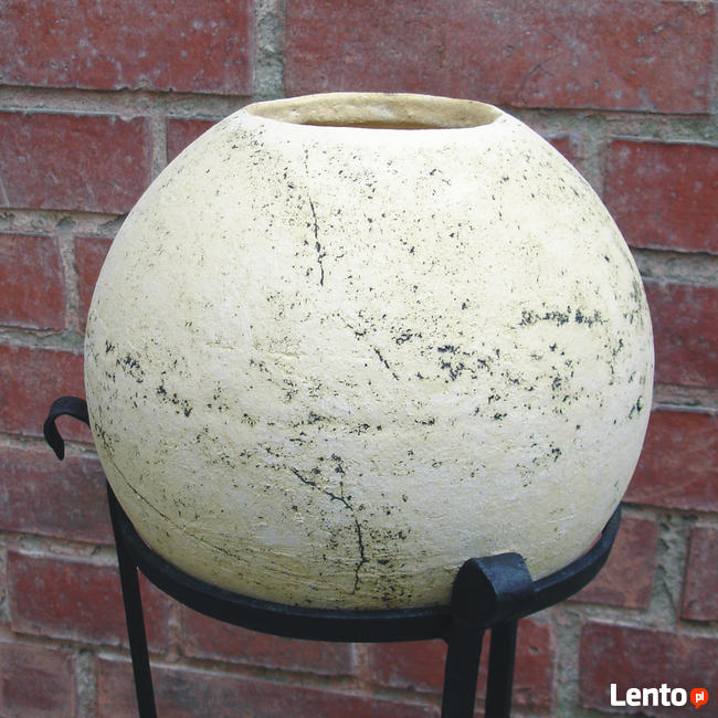 Donica ceramiczna mrozoodporna + stojak od kowala 75 cm.