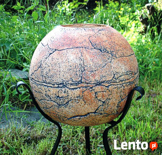 Donica ceramiczna mrozoodporna + stojak od kowala 75 cm.