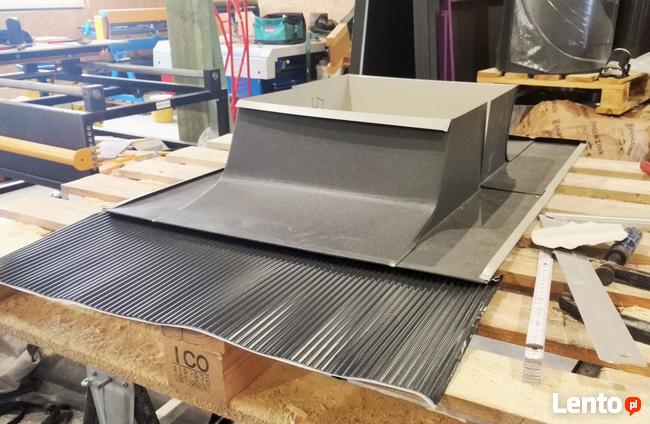 Obróbka blacharska komina na wymiar, opierzenie komina