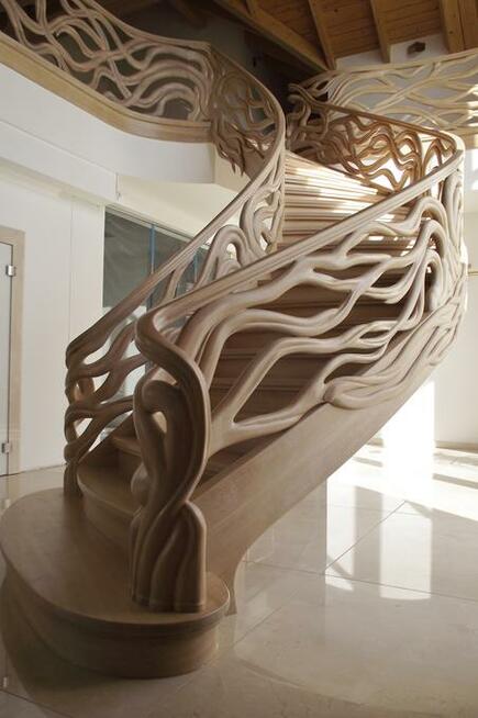 Schody gięte, kręcone, podłogi drewniane, Warszawa