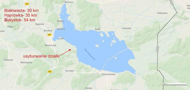Sprzedam działkę w woj. podlaskim nad Zalewem Siemianówka