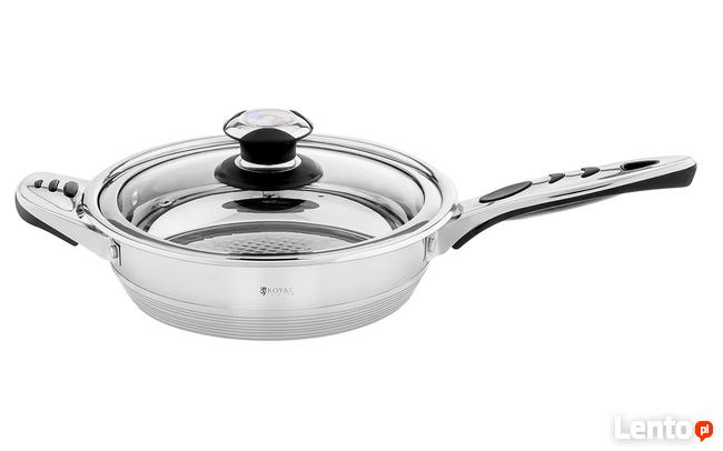 Komplet garnków stal nierdzewna 16el pokrywy z termometrem