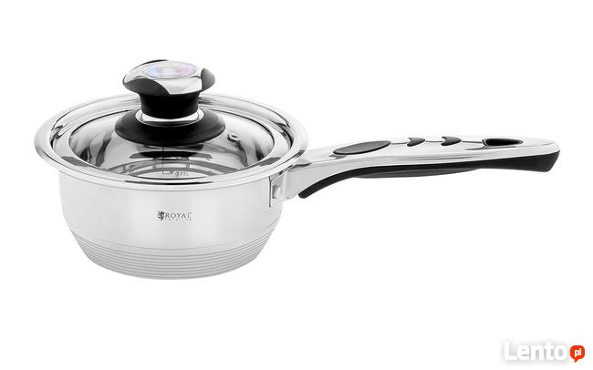 Komplet garnków stal nierdzewna 16el pokrywy z termometrem