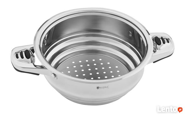 Komplet garnków stal nierdzewna 16el pokrywy z termometrem