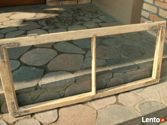 Stare okna drewniane rama retro loft lustro zdjęcie 114x52