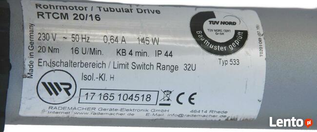 Silnik rurowy Rademacher RolloTube 20Nm Nowy